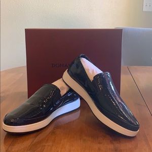 Donald Pliner Martyn Navy Crinkle Patent Leather